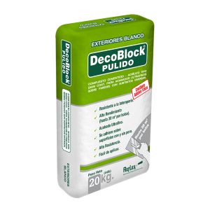 Decoblock pulido blanco para exterior, 20 kg