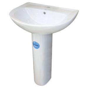 Lavamanos Ravenna blanco ovalado con pedestal | Aqua Nuova
